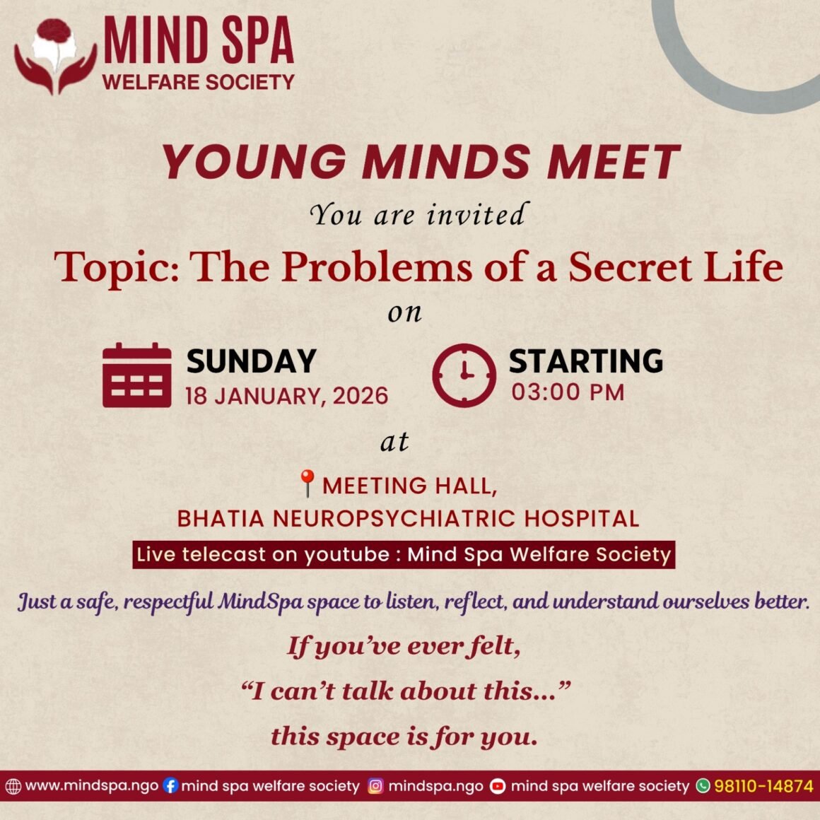 Young Minds Meet – ✨ The Problems of a Secret Life ✨