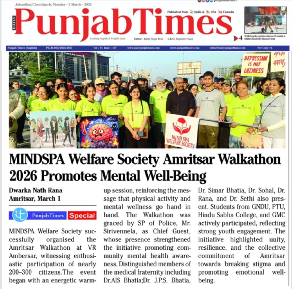 Amritsar Walkathon 2026 to Champion Mental Well-Being